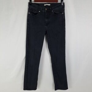 Levi's Classic Straight‎ Black Jeans Womens Size 6 Charcoal Wash Denim